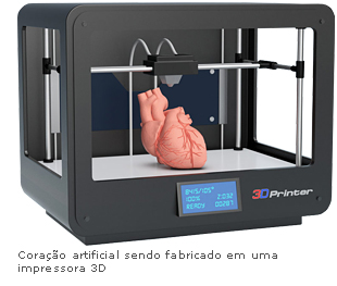 Impressora 3D imprimindo um coração artificial